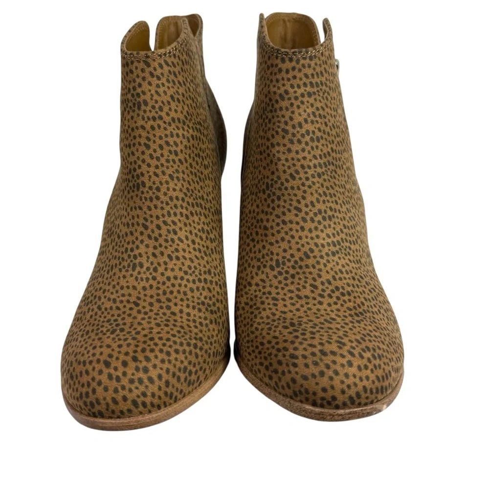 Michael Shannon Womens Ginnie Leopard Side Zip Up Bootie Size 7